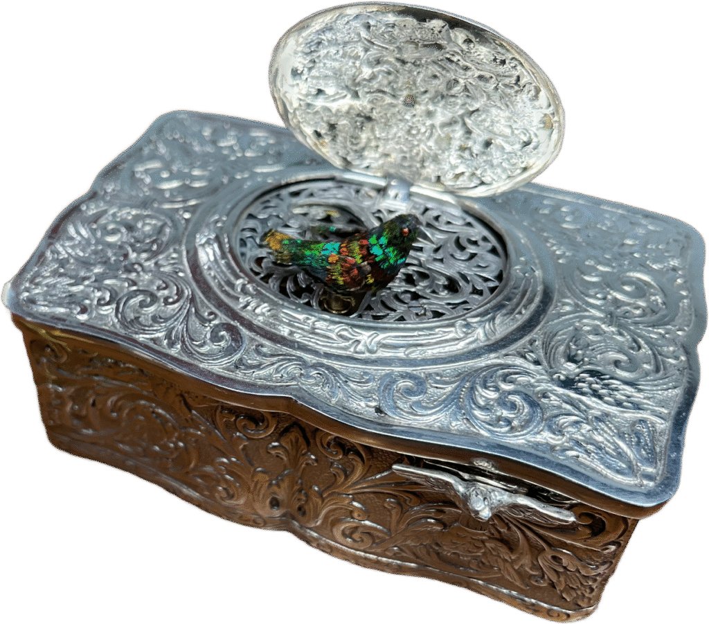 Silver Singing Bird Box