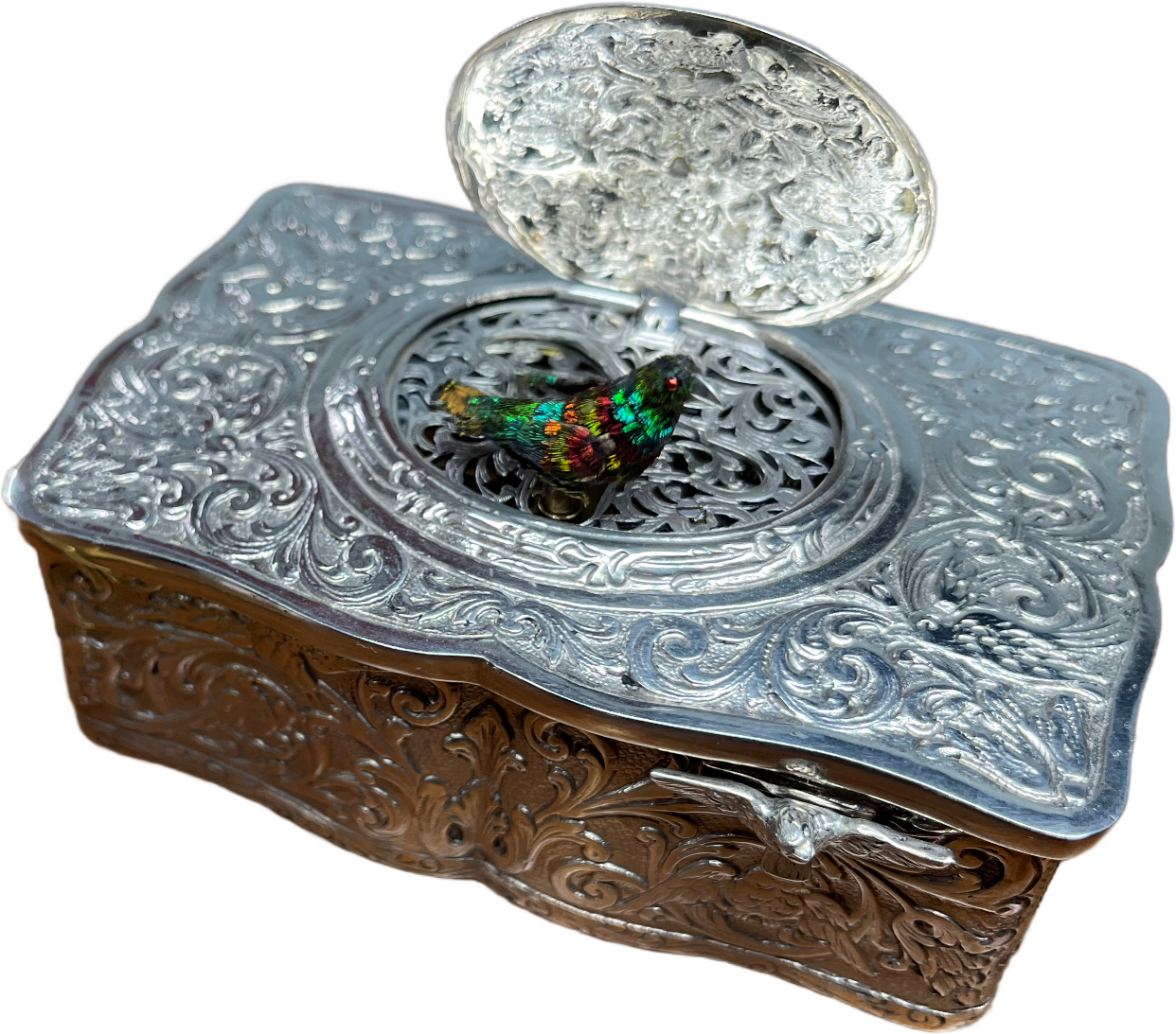 Silver Singing Bird Box