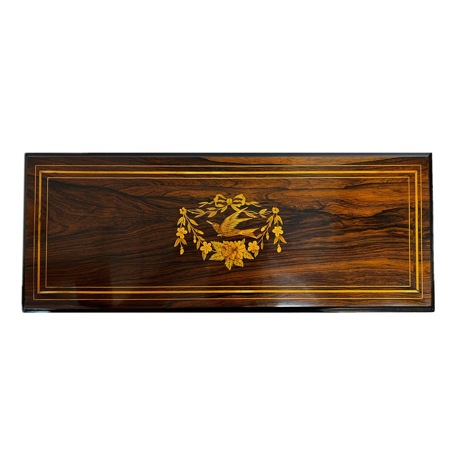 pvf mandolin antique musical box lid