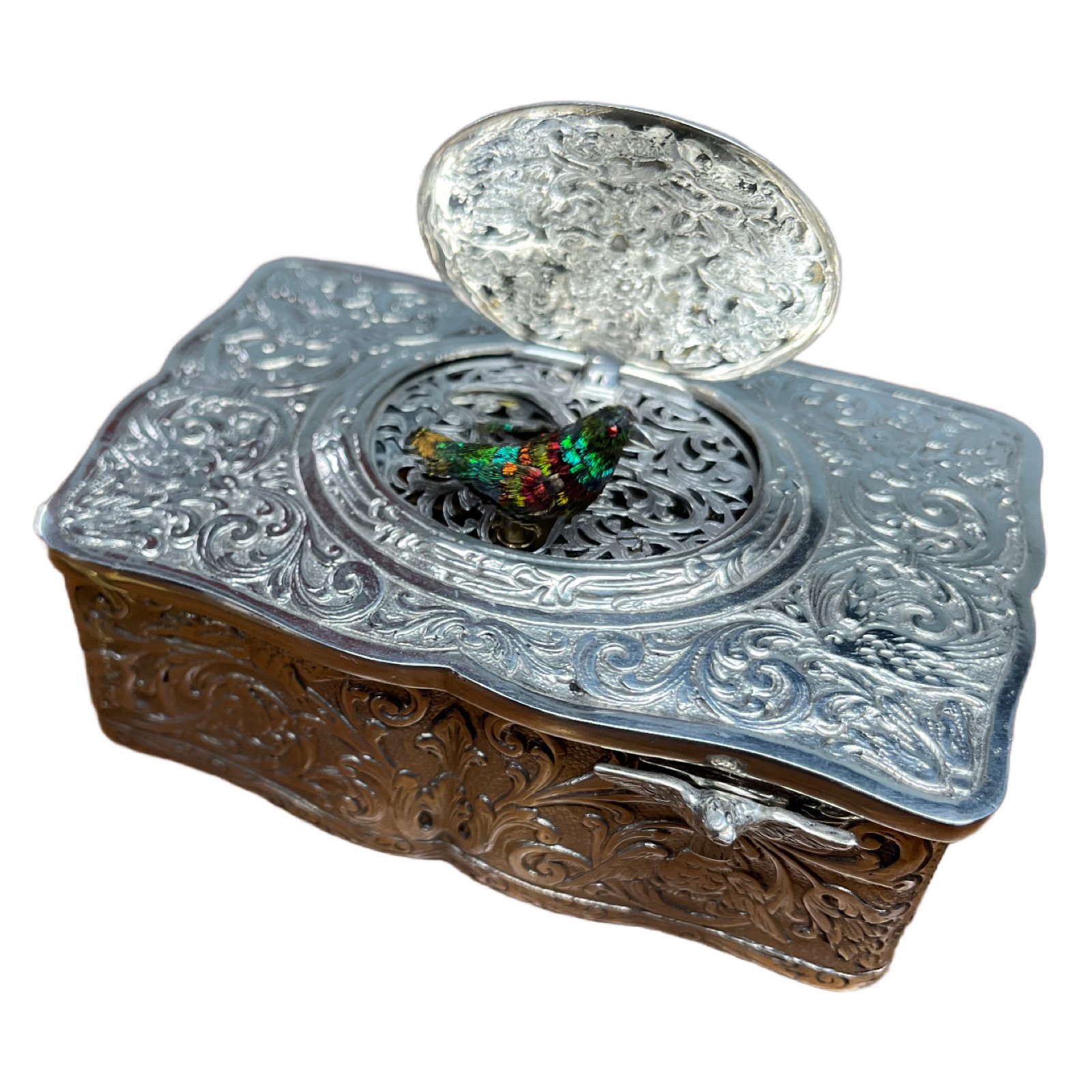 Silver Singing Bird Box by Karl Griesbaum SSKG1