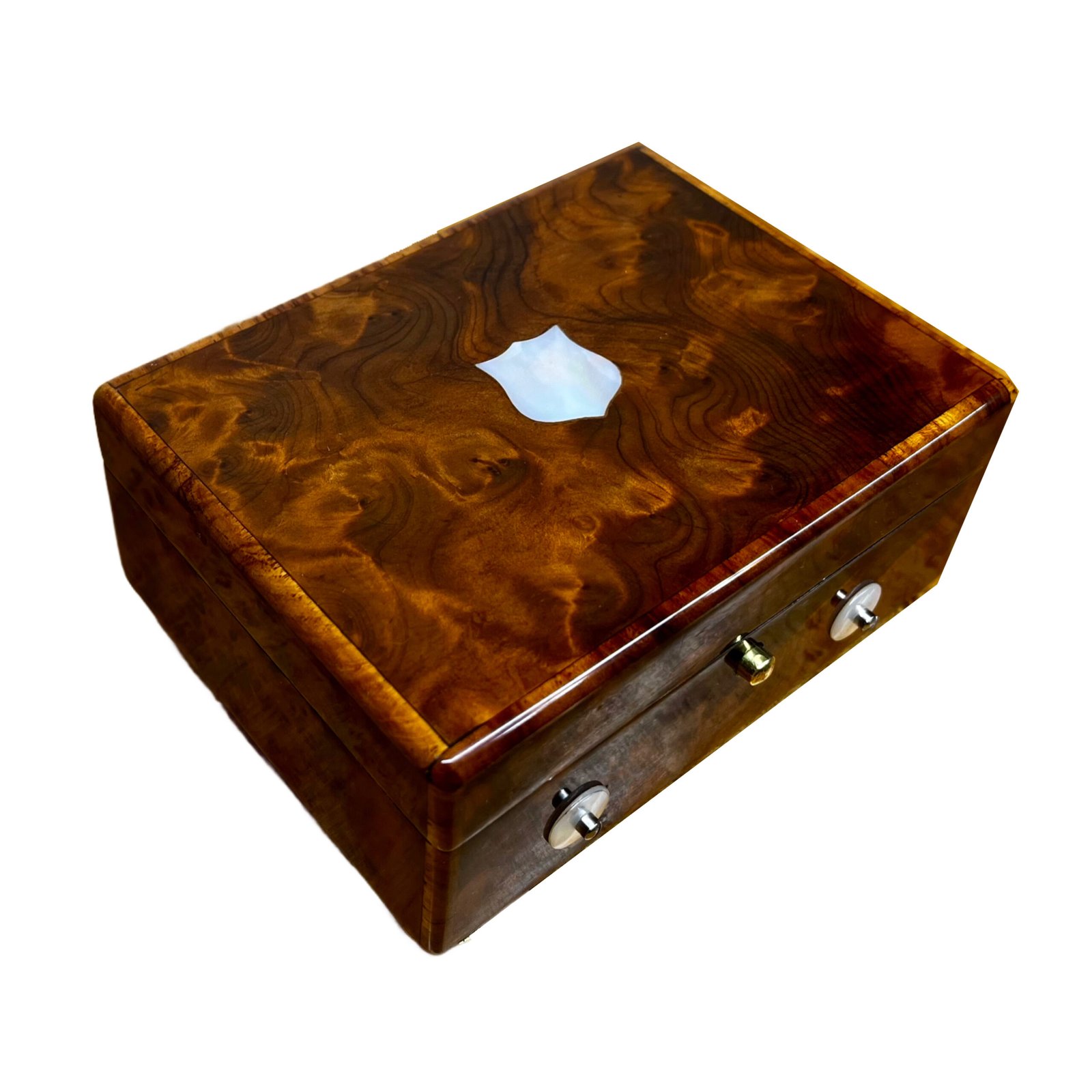 F.Conchon 2 Air Music Box in a dark case inset with mother of pearl M2FC1