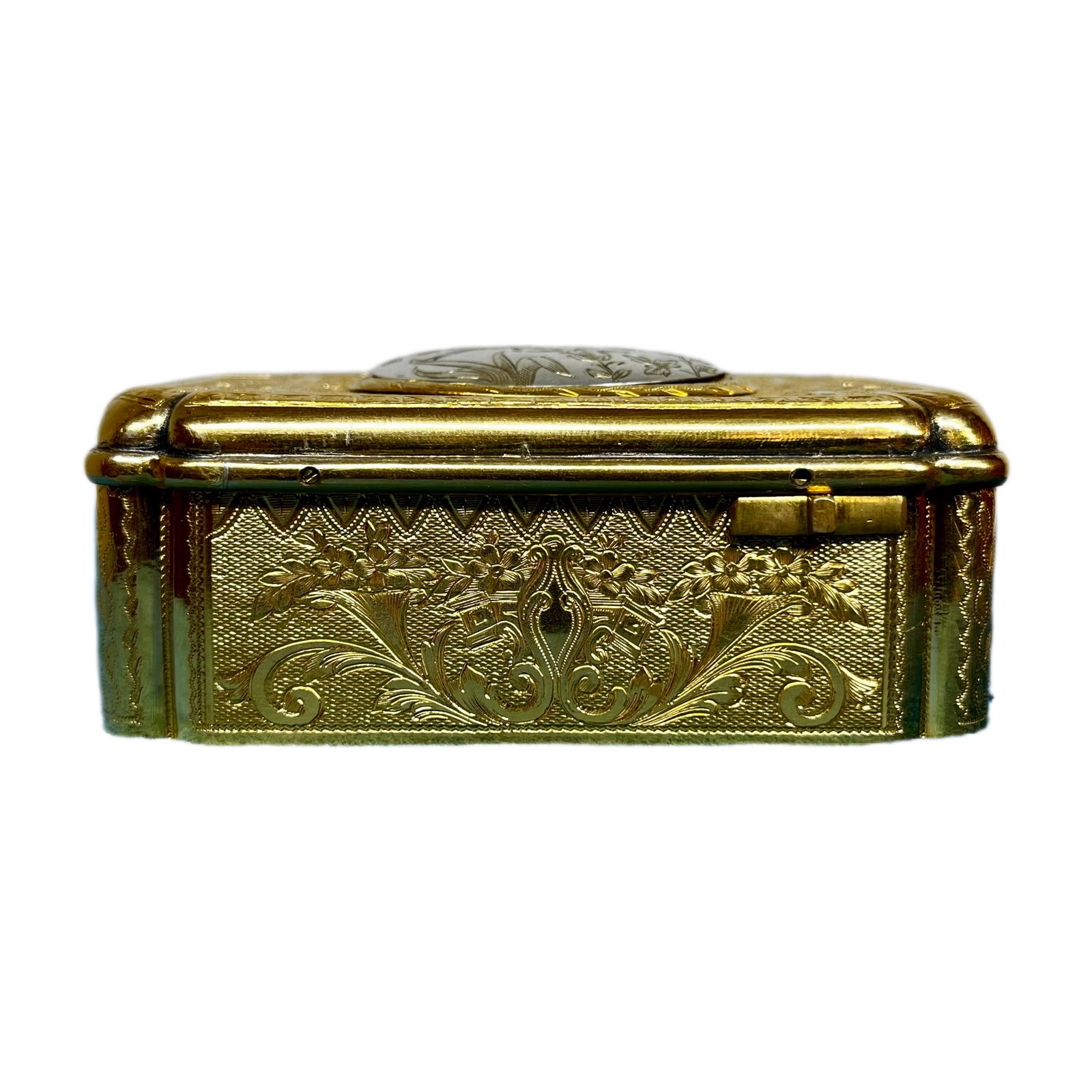 gilt singing bird box by bontems sgb2c front