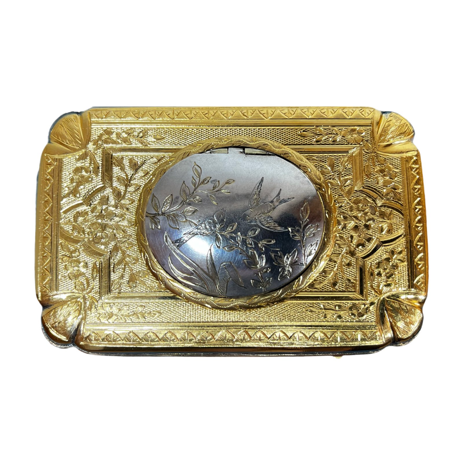 gilt singing bird box by bontems sgb2c lid