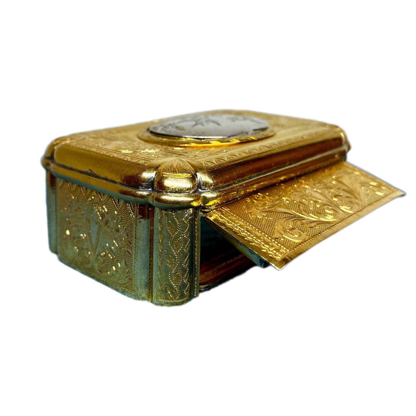 gilt singing bird box by bontems sgb2c open back